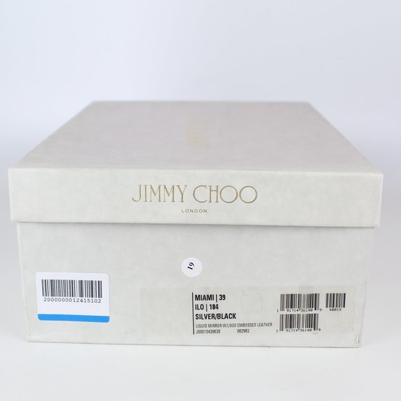 New JIMMY CHOO Miami Logo Metallic Leather Sneakers - Picture 12 of 12